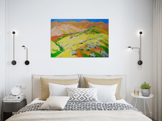 Yellow Blooming Hills. Spring in California