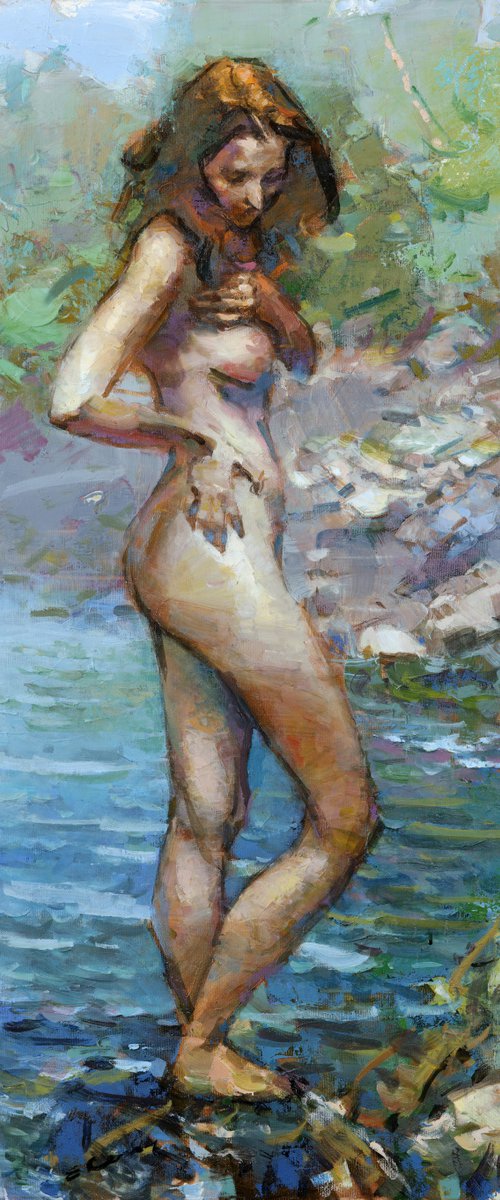 Original Acrylic Painting on Canvas Nude by Eugene Segal