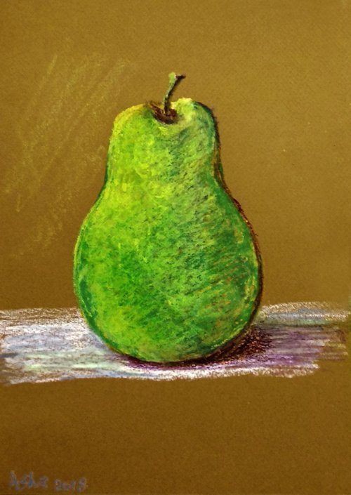 Single Pear- A Still Life by Asha Shenoy
