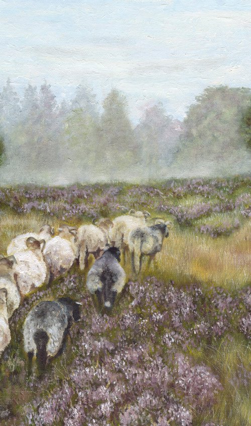 Yorkshire Landscape with sheep by Tracey Walker
