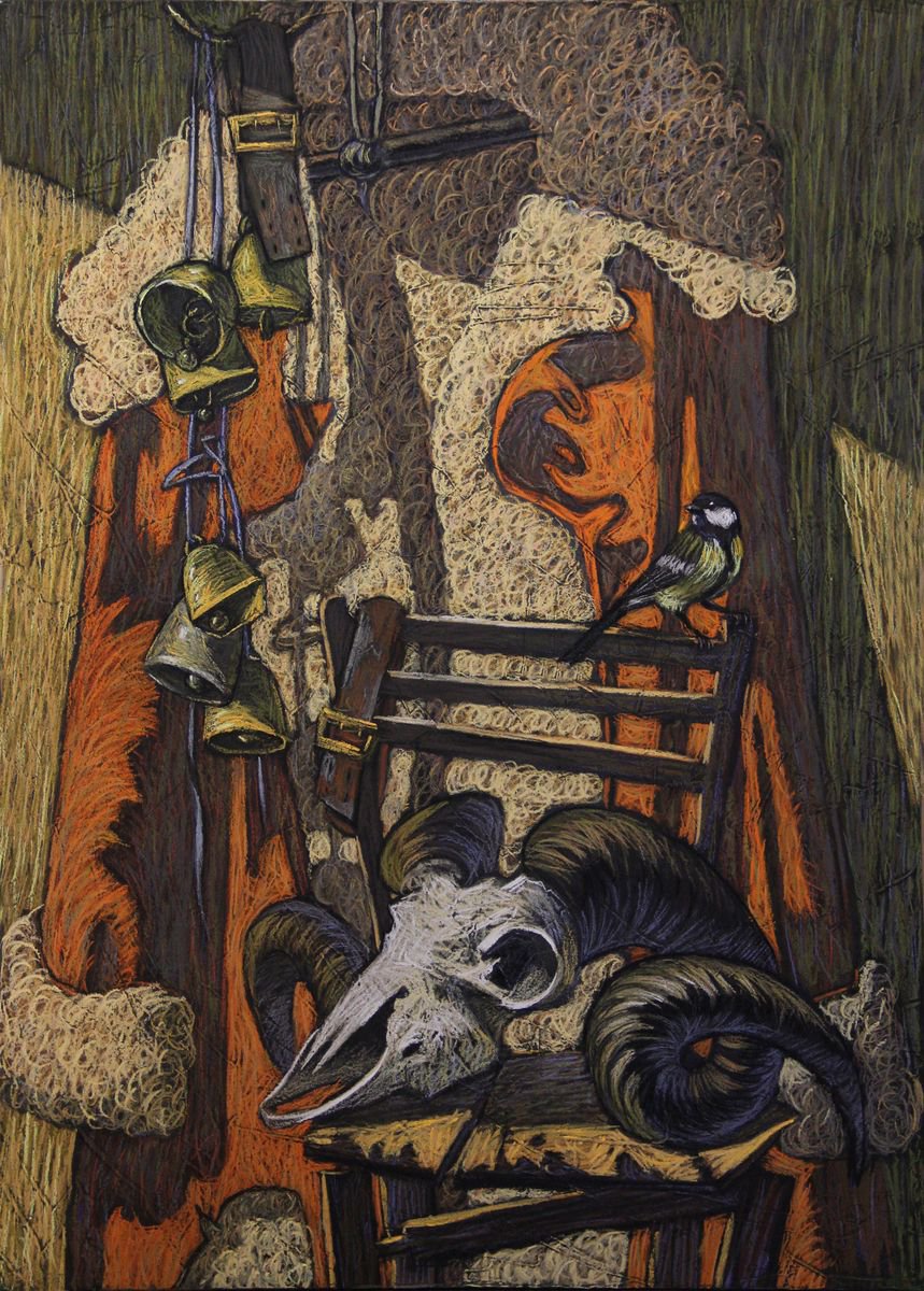 Still life with sheepskin coat by Natalia Leonova