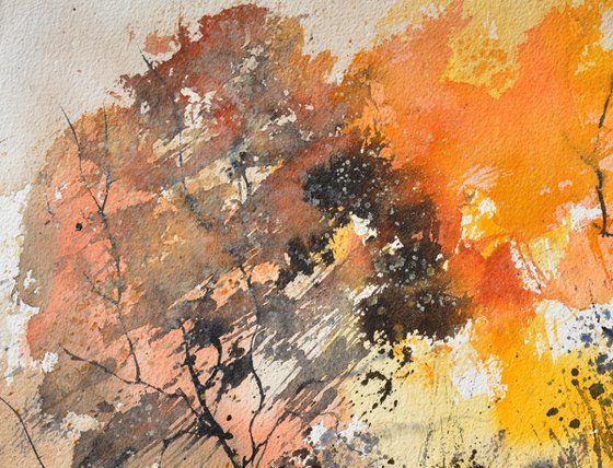 Autumnal sunlight - watercolor