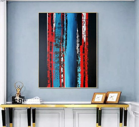 Red Sky Blue accent on black