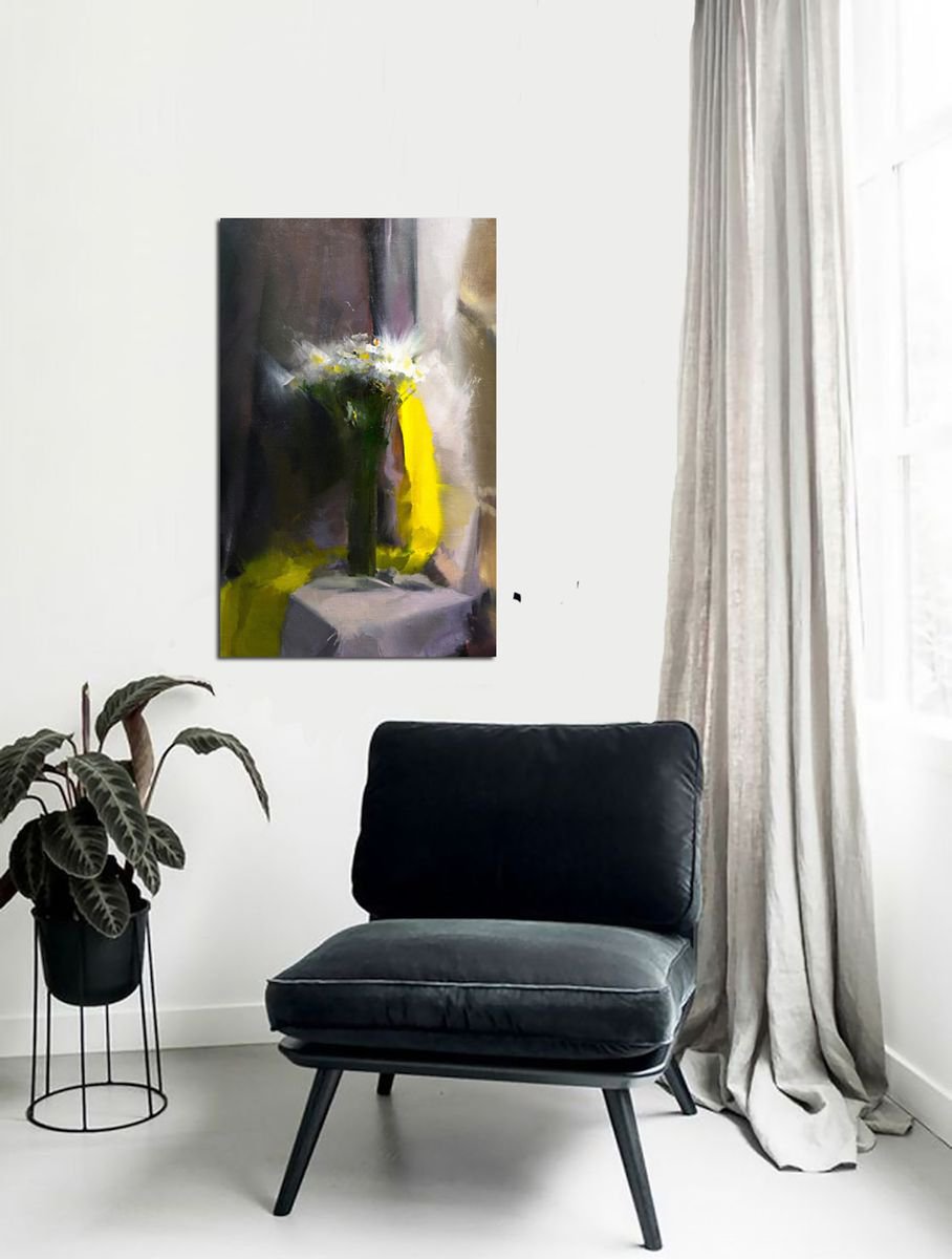 Contemporary still life painting - Solo for Yellow by Yuri Pysar