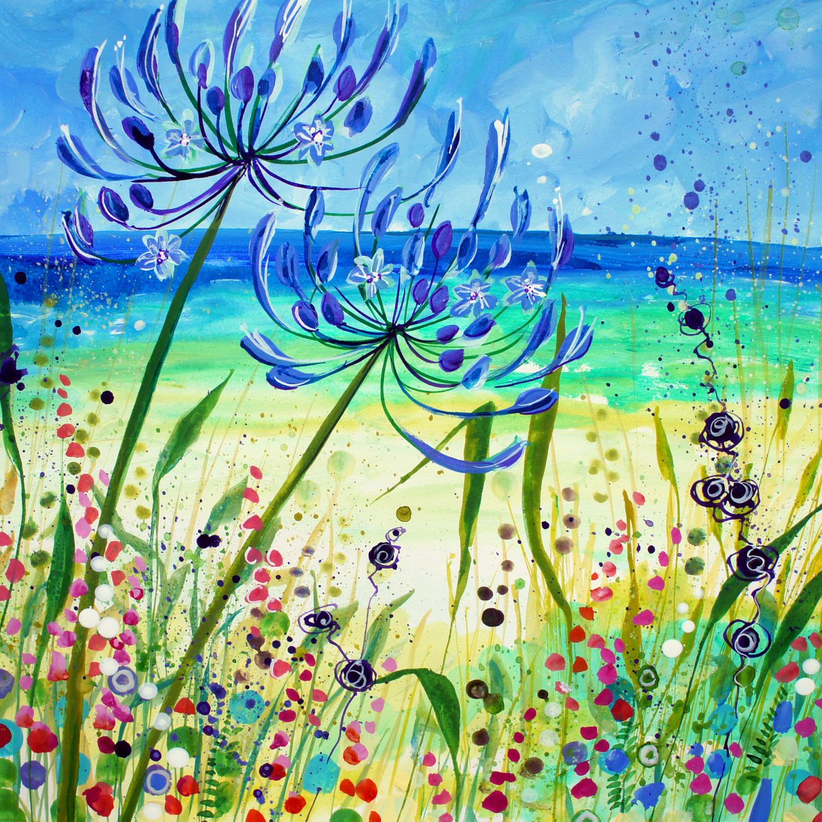 Beach Blooms - Agapanthus at the Coast by Julia Rigby