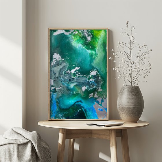 Emerald Ocean – Green Abstract