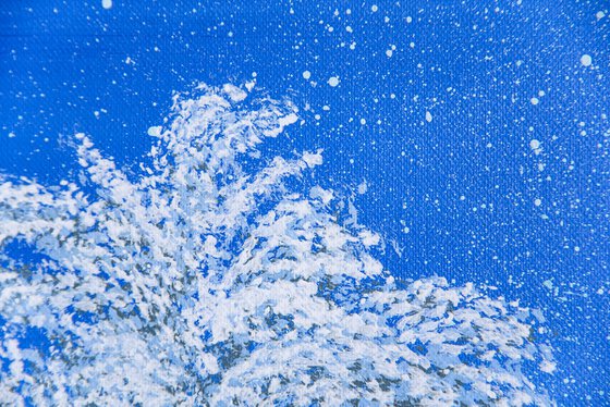 Snowy forest december night