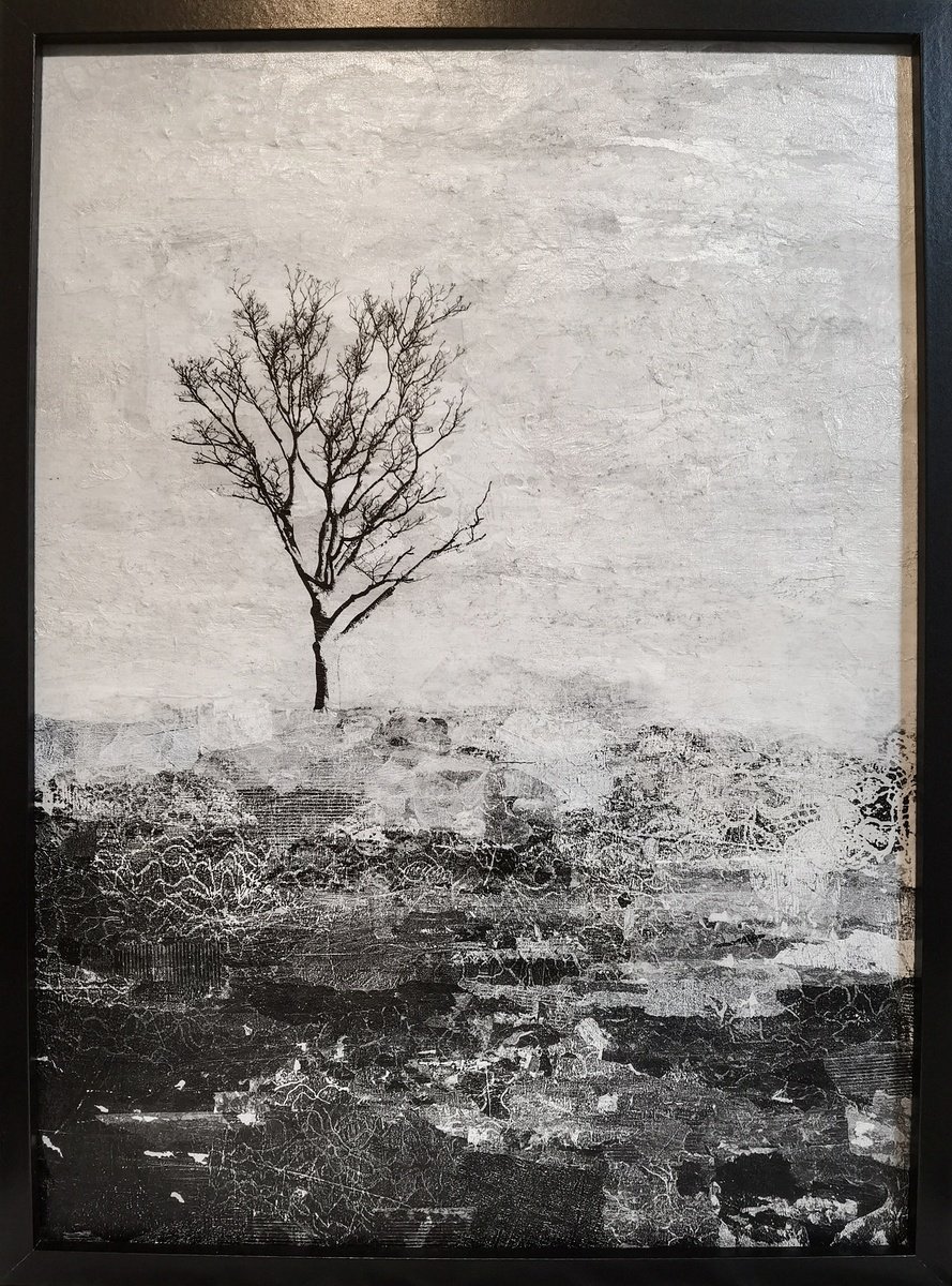 Landscape Collage By Roseanne Jones, 17 X 24", Solace, Original Artwork