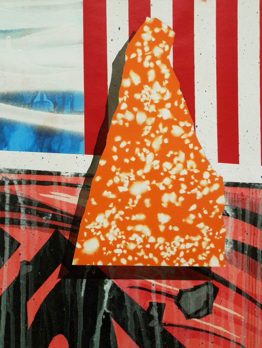 Urban And Pop Abstract Acrylic Painting By Milos Hronec, 14 X 18", Desires, Efforts And Attempts, Original Artwork