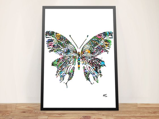 Butterfly, Framed Artwork, 16 x20 inches,