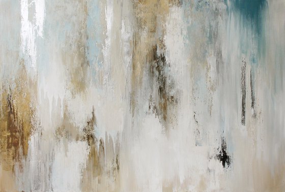 "Instant 4" Blue gray beige abstract art