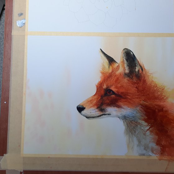 Original Fox Watercolour UK