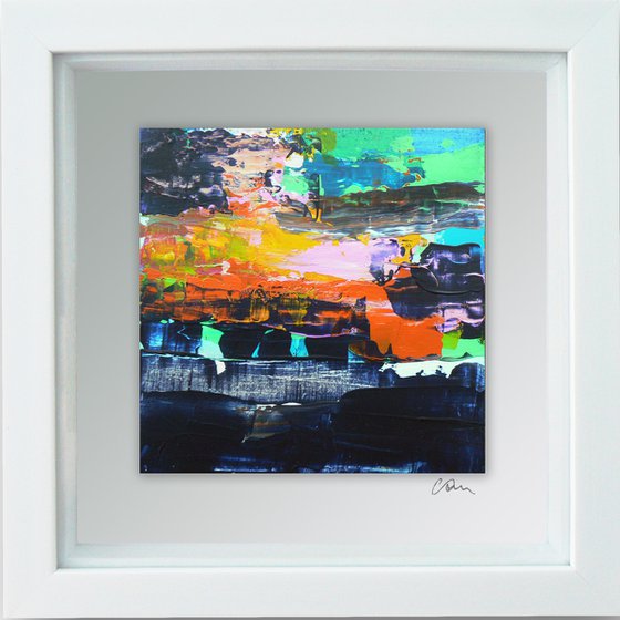 Framed ready to hang original abstract  - Chaos #3