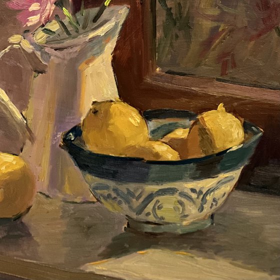 Bowl of Lemons in Sunlight
