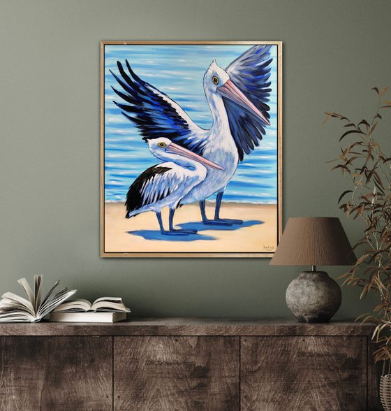 Pelicans at the Beach