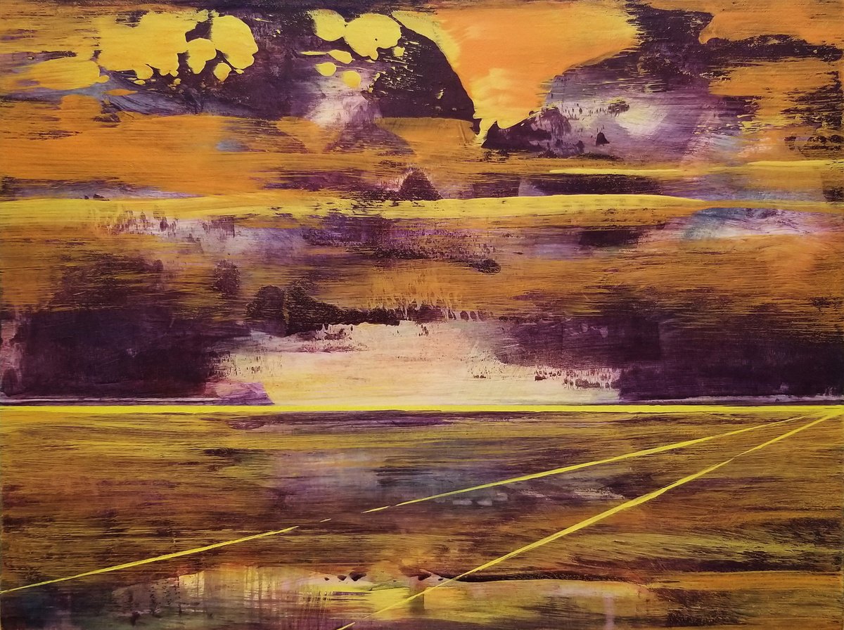 Organic Landscape Acrylic Painting By Chris Carbone, 18 X 14, Conversations With Lavender, Original Artwork