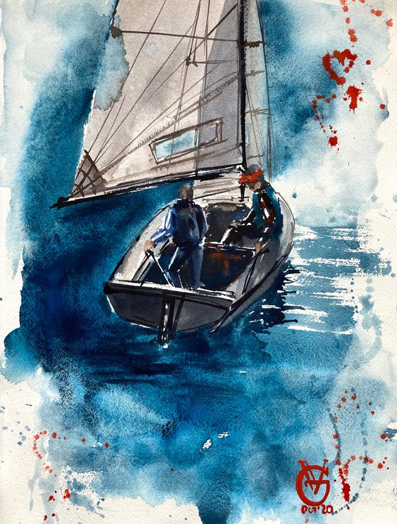 Sailing Studying diptych