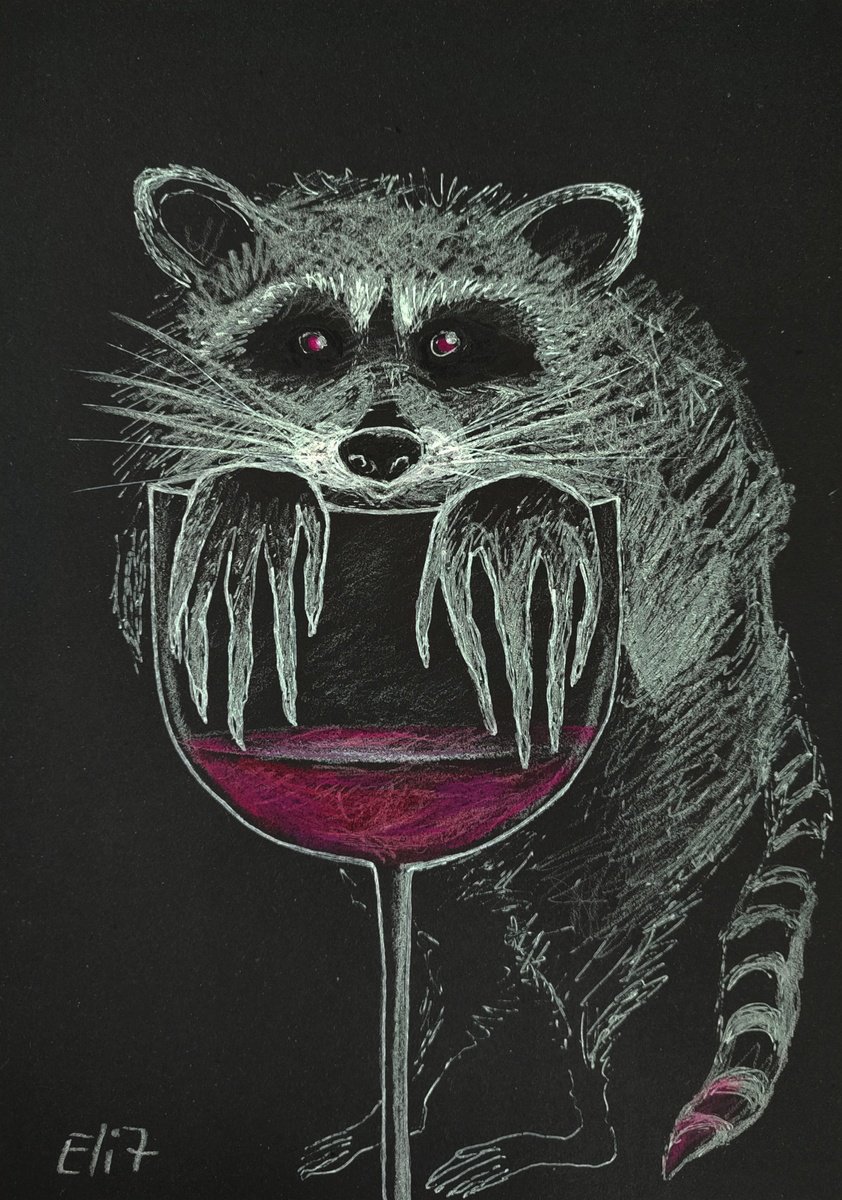 Expressive Animal Drawing By Elisheva Nesis, 9 X 13, Let