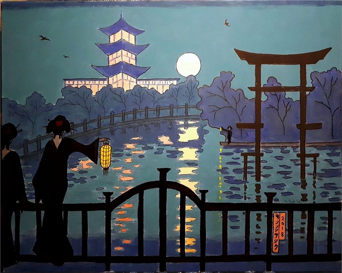 japanese nocturne scene by Colin Ross Jack