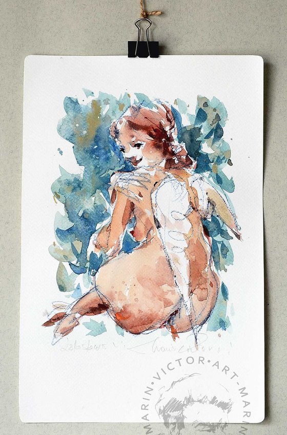 Nude with wings
