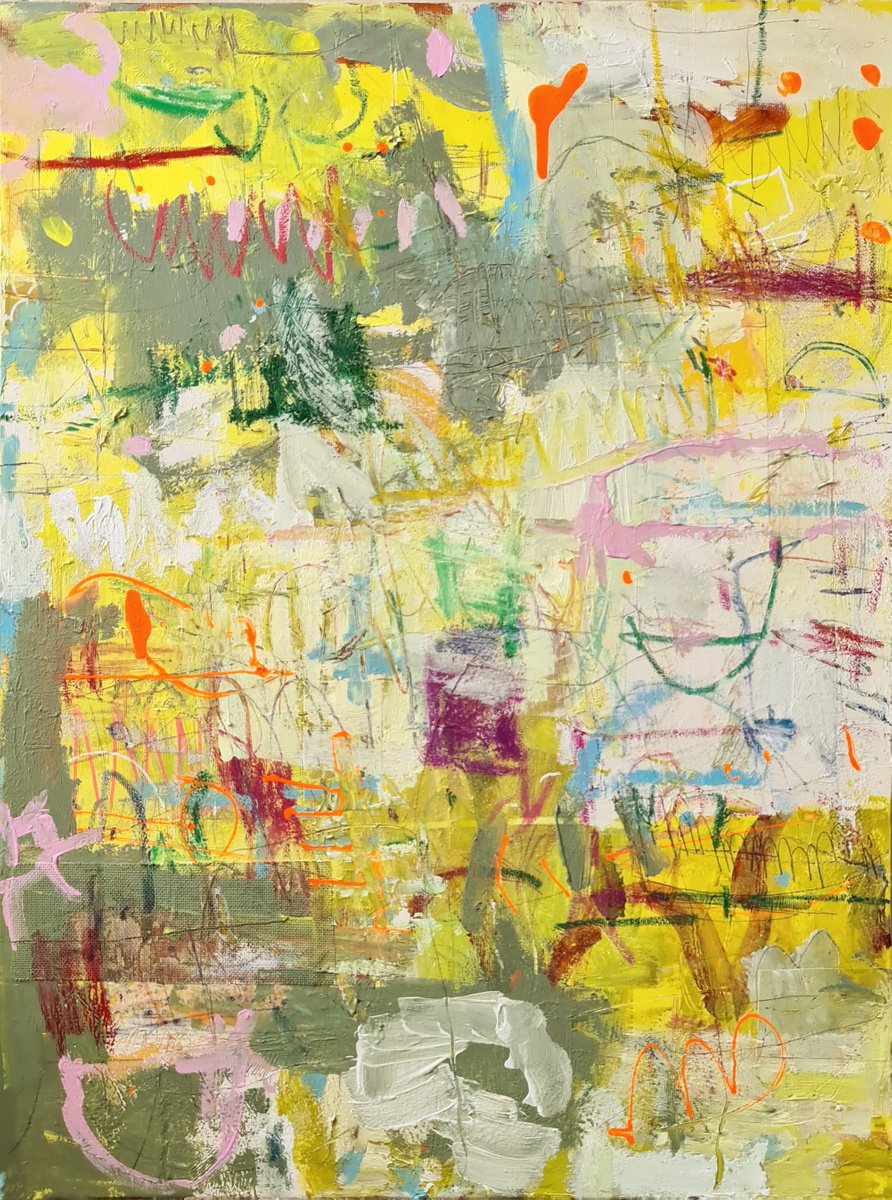 Abstract Painting By Jenny Furman, 24 X 31, A Part Of You, Original Artwork