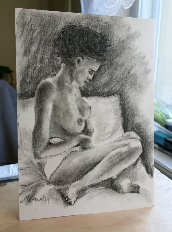 Female Figure 32 Charcoal Sketch