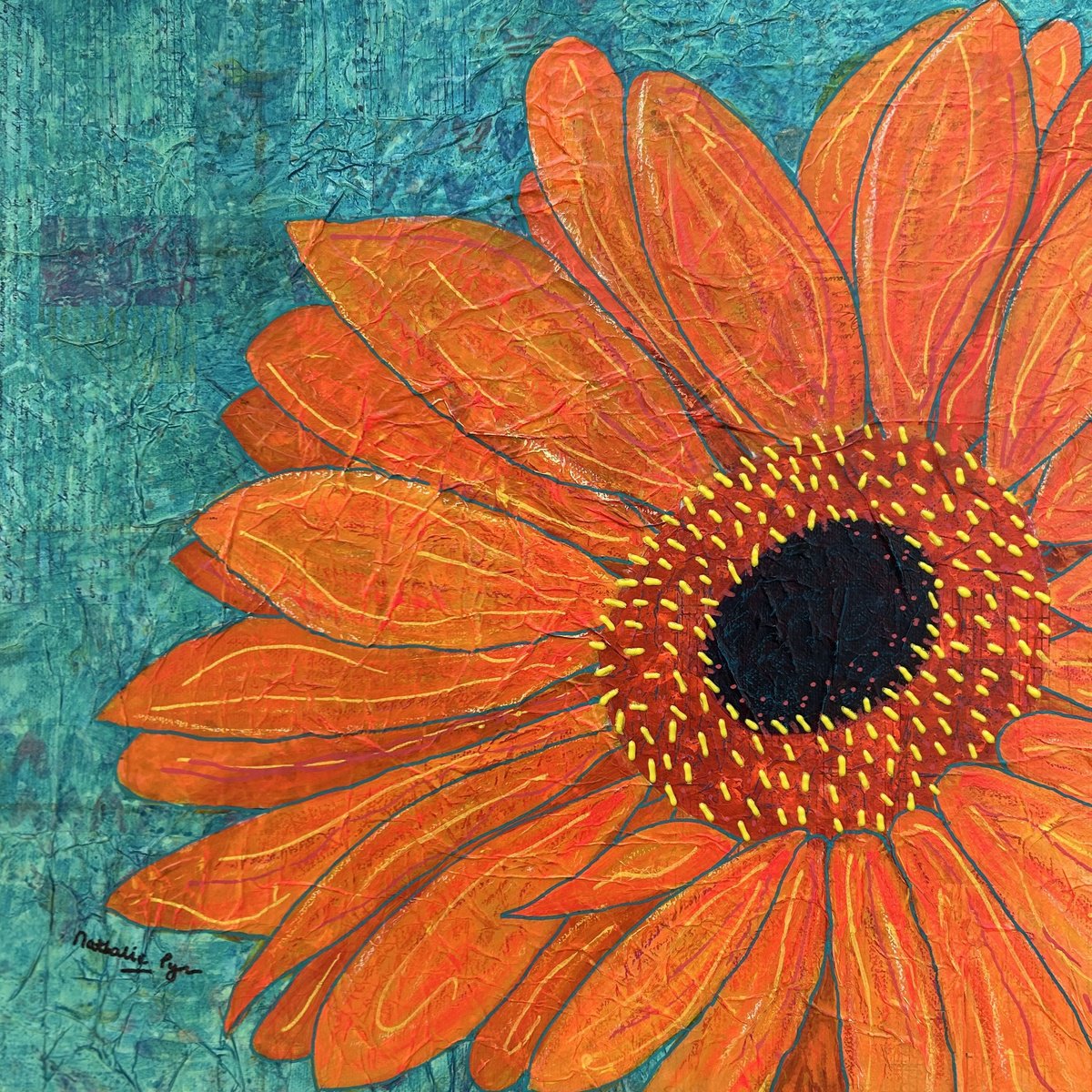 Illustrative Painting , Bright And Beautiful By Nathalie Pymm Art, 17 X 17, Artwork For Sale On Artfinder