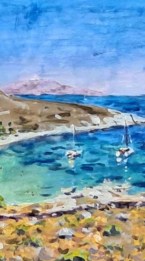 Greek island bay by Dimitris Voyiazoglou