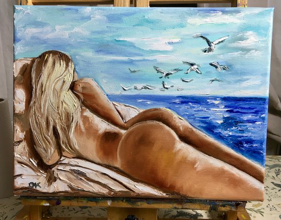 Day in summer. Nude and erotic.