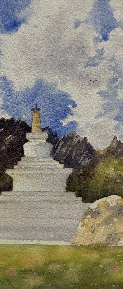 Tibetan white stupa by Shelly Du