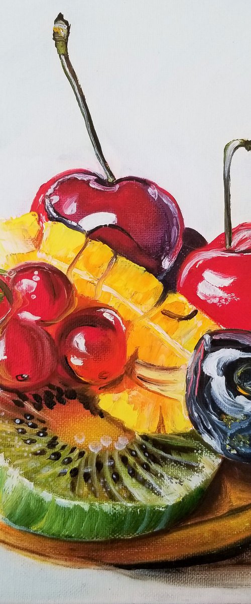 Tropical Fruit Dessert. by Alexandra Tomorskaya/Caramel Art Gallery