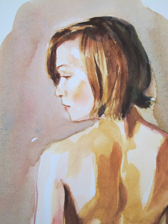 female nude back study