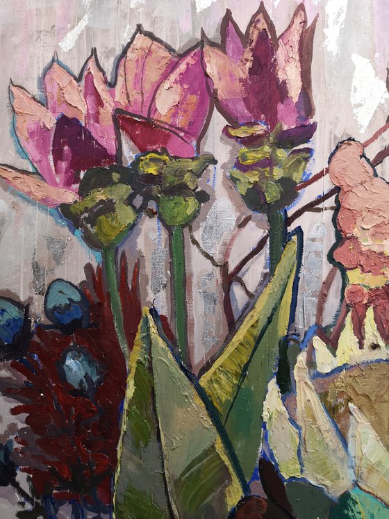 Soul mates. Flower bouquet Painting
