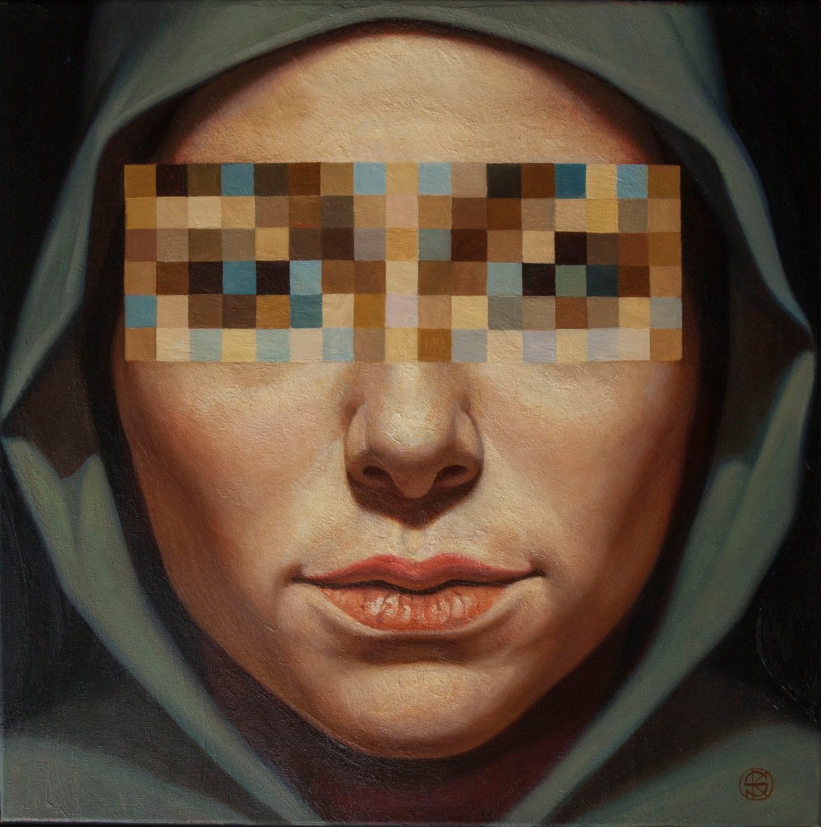 Surrealistic Oil Painting , Witness By Yaroslav Kurbanov, 22 X 22, Artwork For Sale On Artfinder