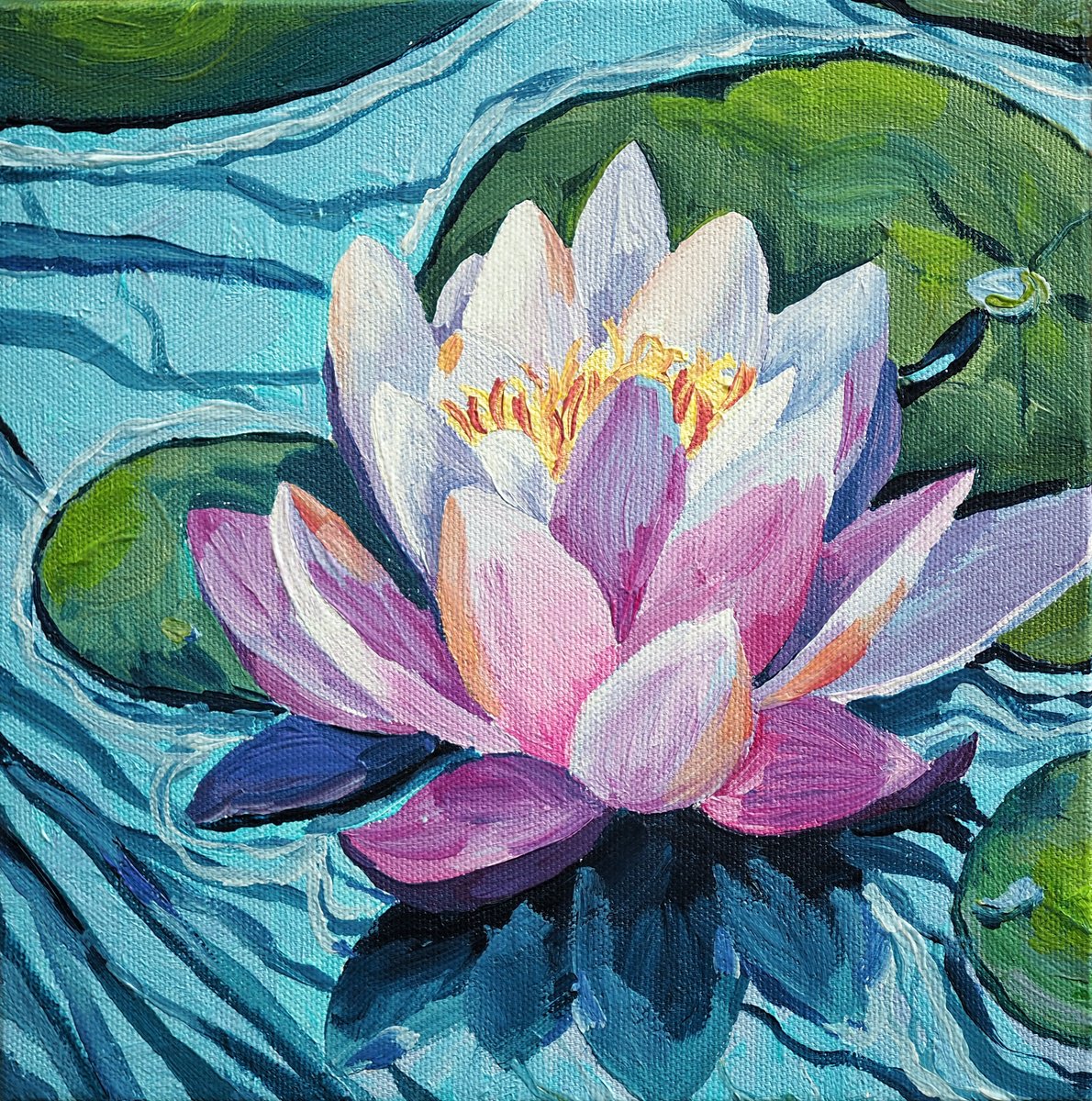 Lotus flower - original artwork by Delnara El