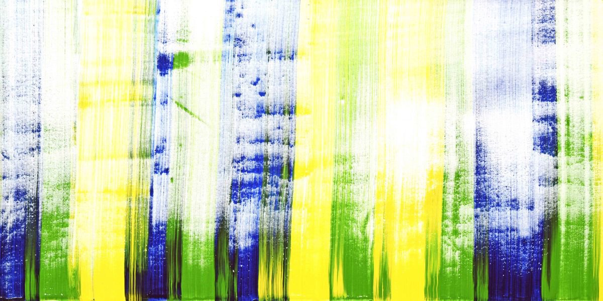 Abstract Acrylic Painting By Sumit Mehndiratta, 59 X 30", Lemora, Original Artwork