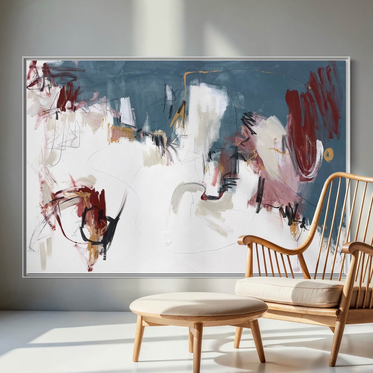 Abstract Acrylic Painting By Cheryl Harrison, 59 X 39, Fascination Street, Original Artwork