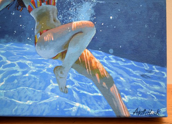 Underneath XXXIII - Miniature swimming painting