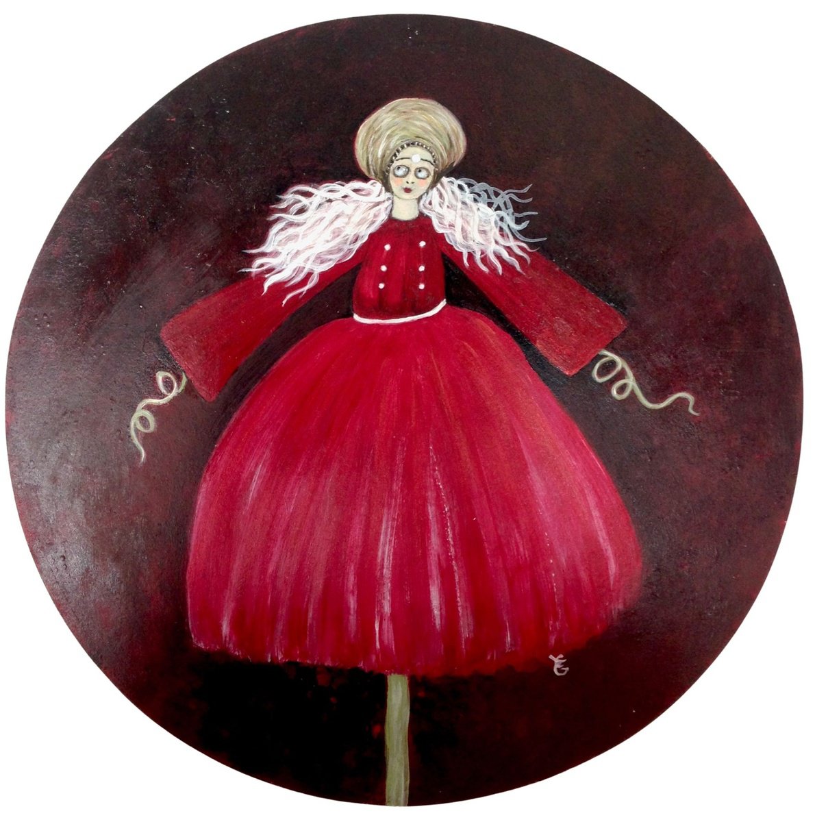 Expressive Portrait Acrylic Painting By Eleanor Gabriel, 11 X 11, Florabelle N°2, Original Artwork