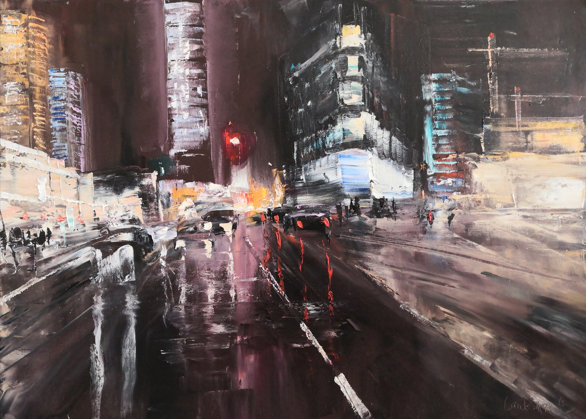 Night city life and dynamics, Cityscape by Jane Lantsman