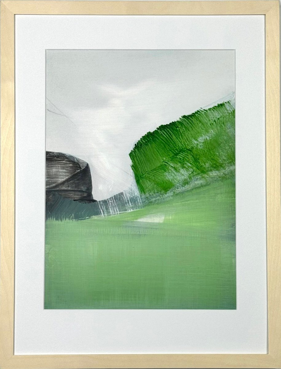 Organic Landscape Oil Painting By Katrin Roth, 13 X 17", Waterfront 2, Original Artwork