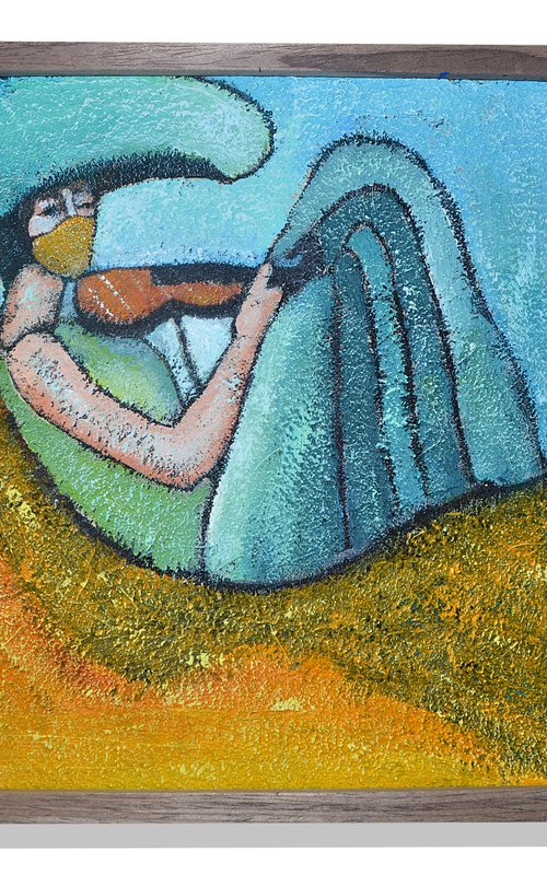 Violin Player (Framed) by Zhana Viel