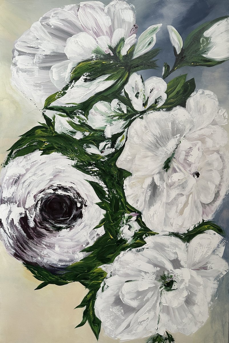 Amazing Xl Flower Art By Tatiana Malinovscaia, 39 X 59, Artwork For Sale On Artfinder