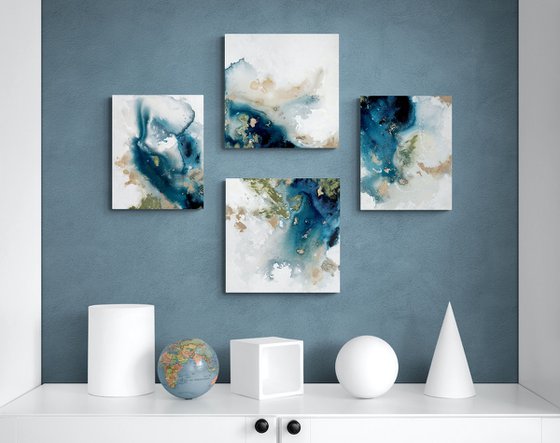 Winter by the sea 2  (the waves) - set of 4