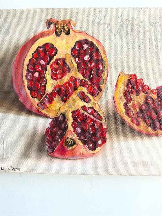 Pomegranate on white