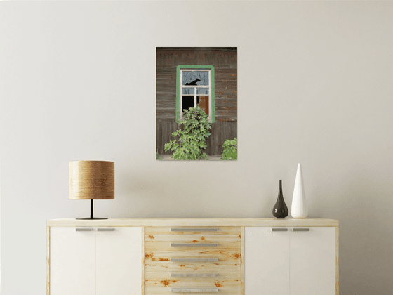 An old window in an abandoned house