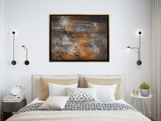 Large framed autumn abstract