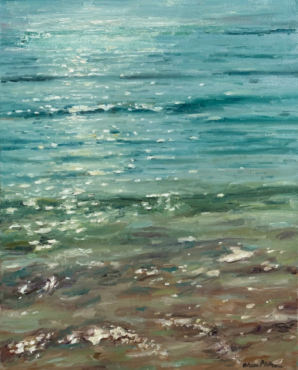 Impressionistic Landscape Oil Painting By Arun Prem, 16 X 20, An Early Light, Original Artwork