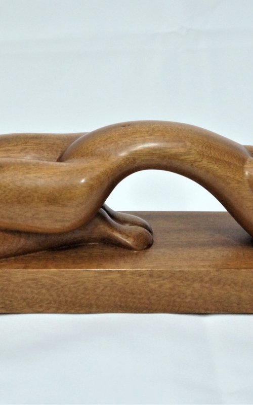 Nude Woman Wood Sculpture ECSTASY by Jakob Wainshtein