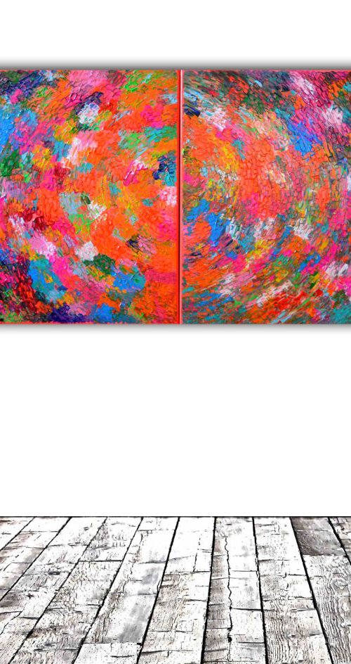 Belly Gypsy Dance - 200x70 cm  XXXL Large Modern Abstract Big Painting - Ready to Hang, Office, Hotel and Restaurant Wall Decoration by Soos Tiberiu